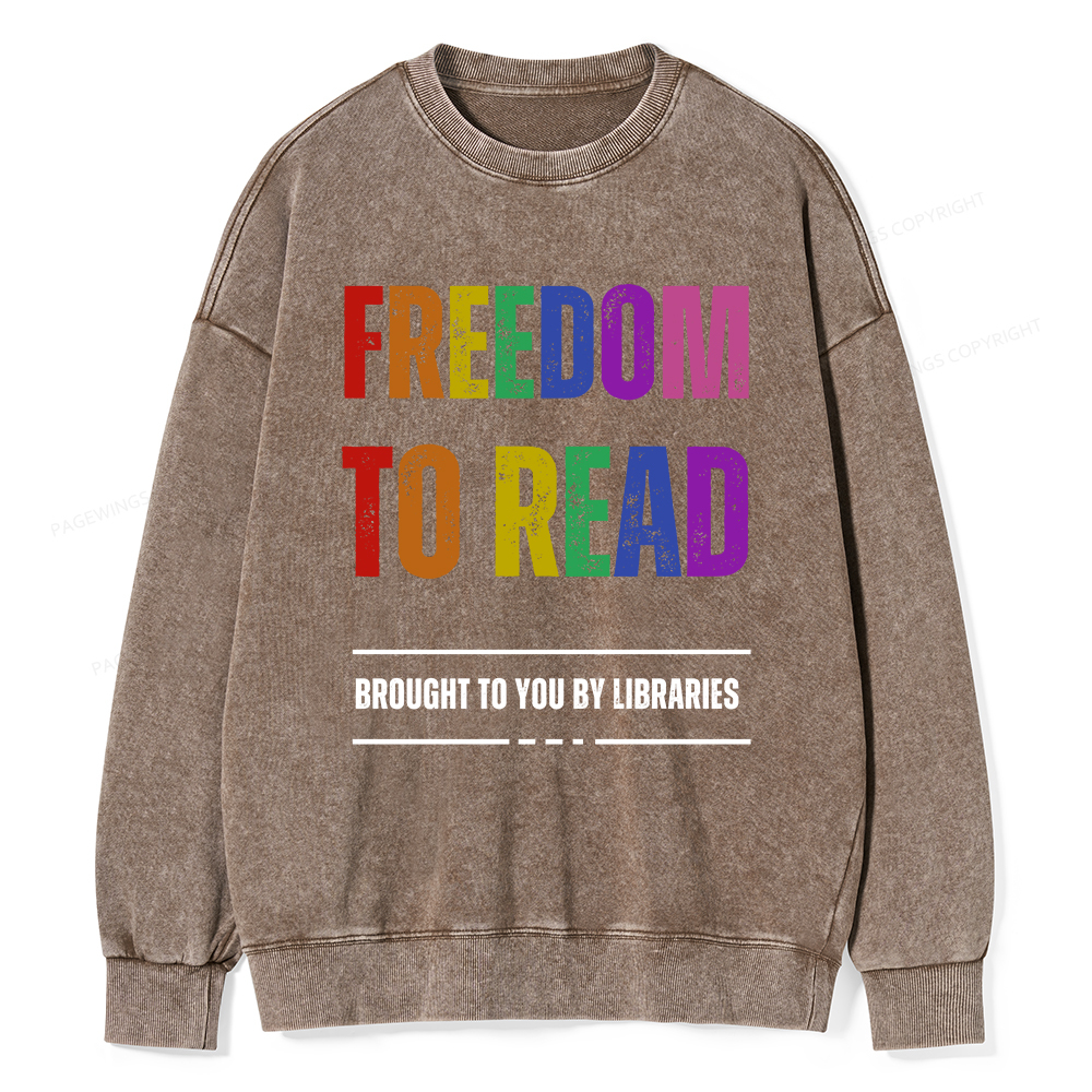 Pagewings Freedom to Read Washed Sweatshirt