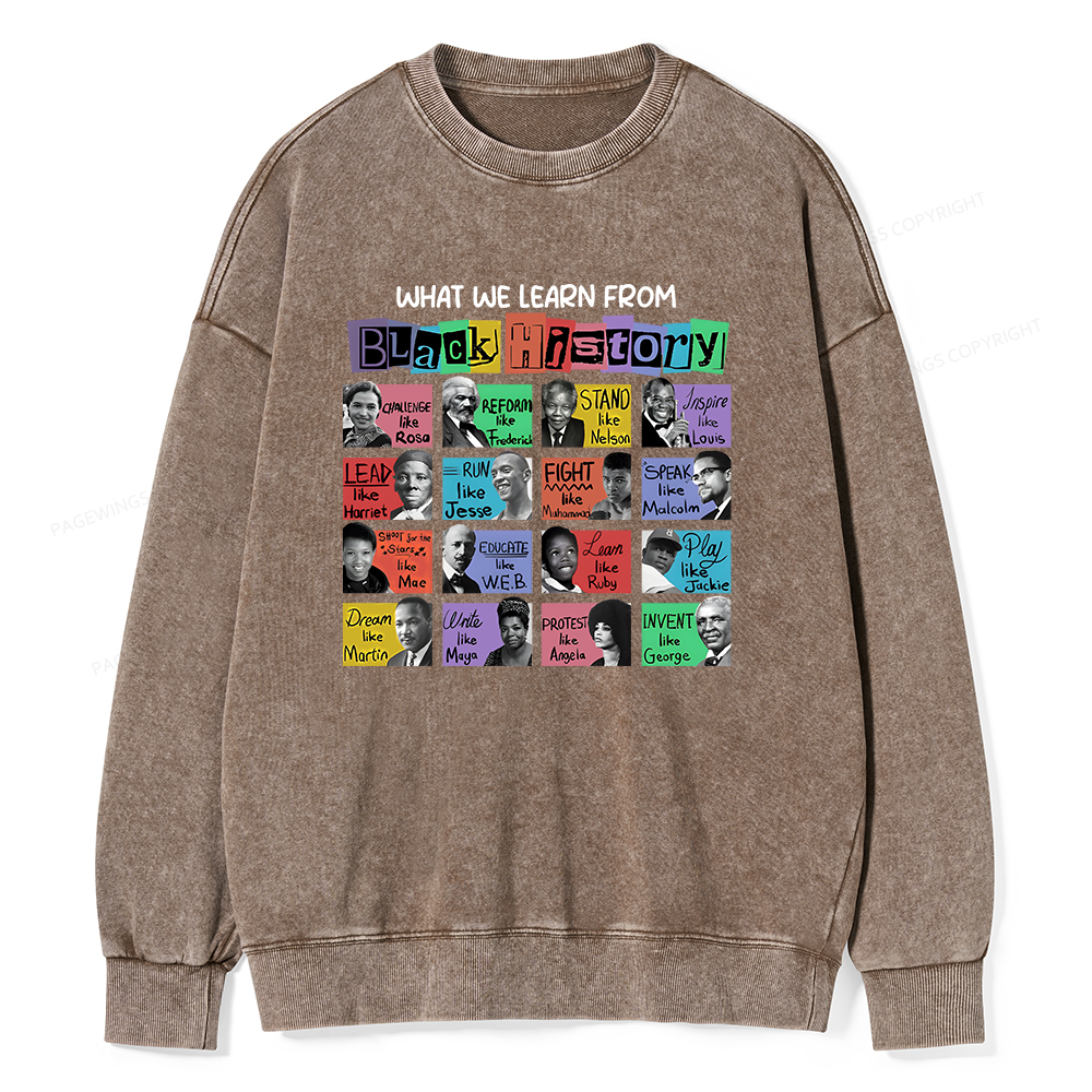 Pagewings What We Learn From Black History Washed Sweatshirt