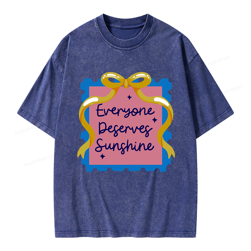 Pagewings Everyone Deserves Sunshine Unisex Washed T-shirt