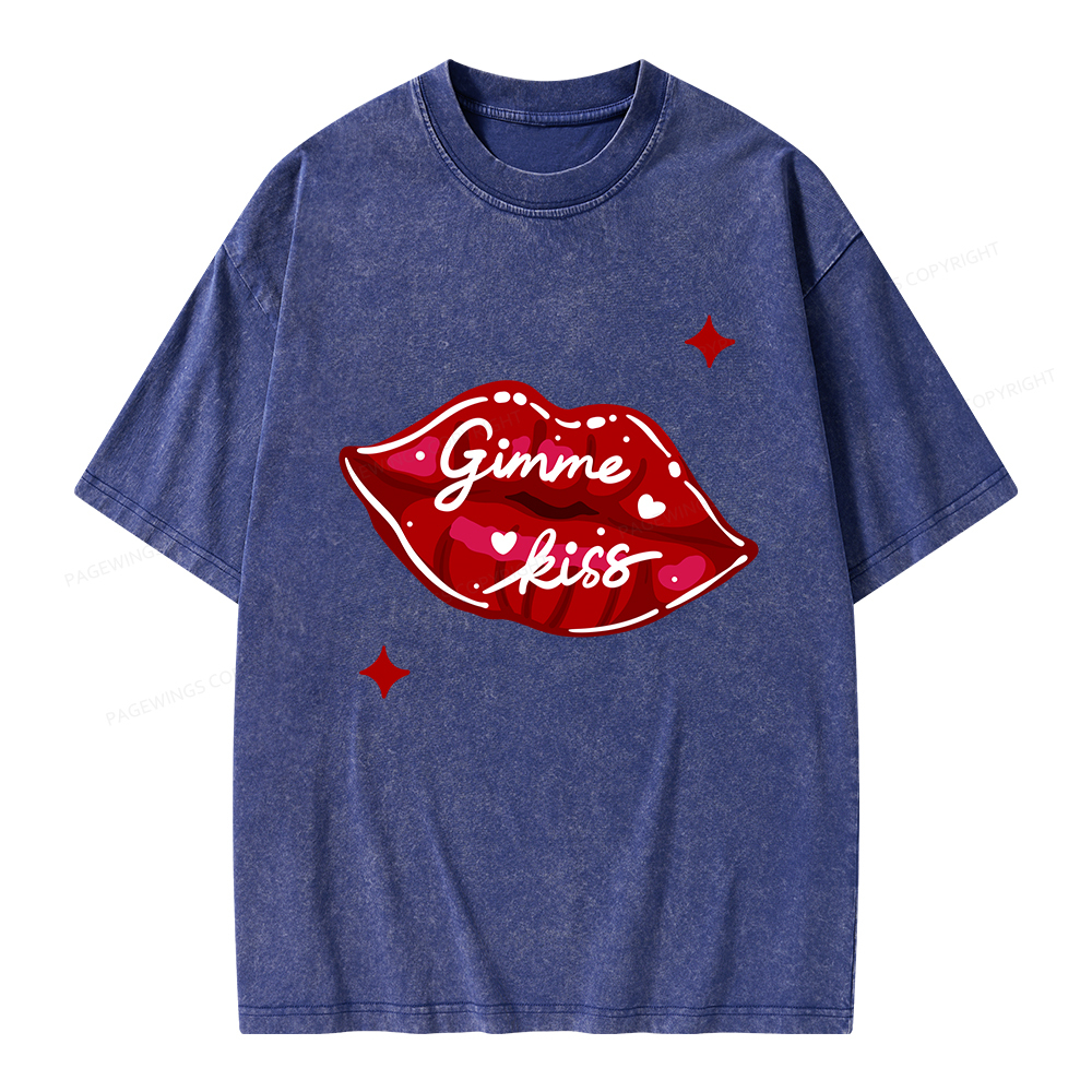 Pagewings Gimme Kiss Unisex Washed T-shirt