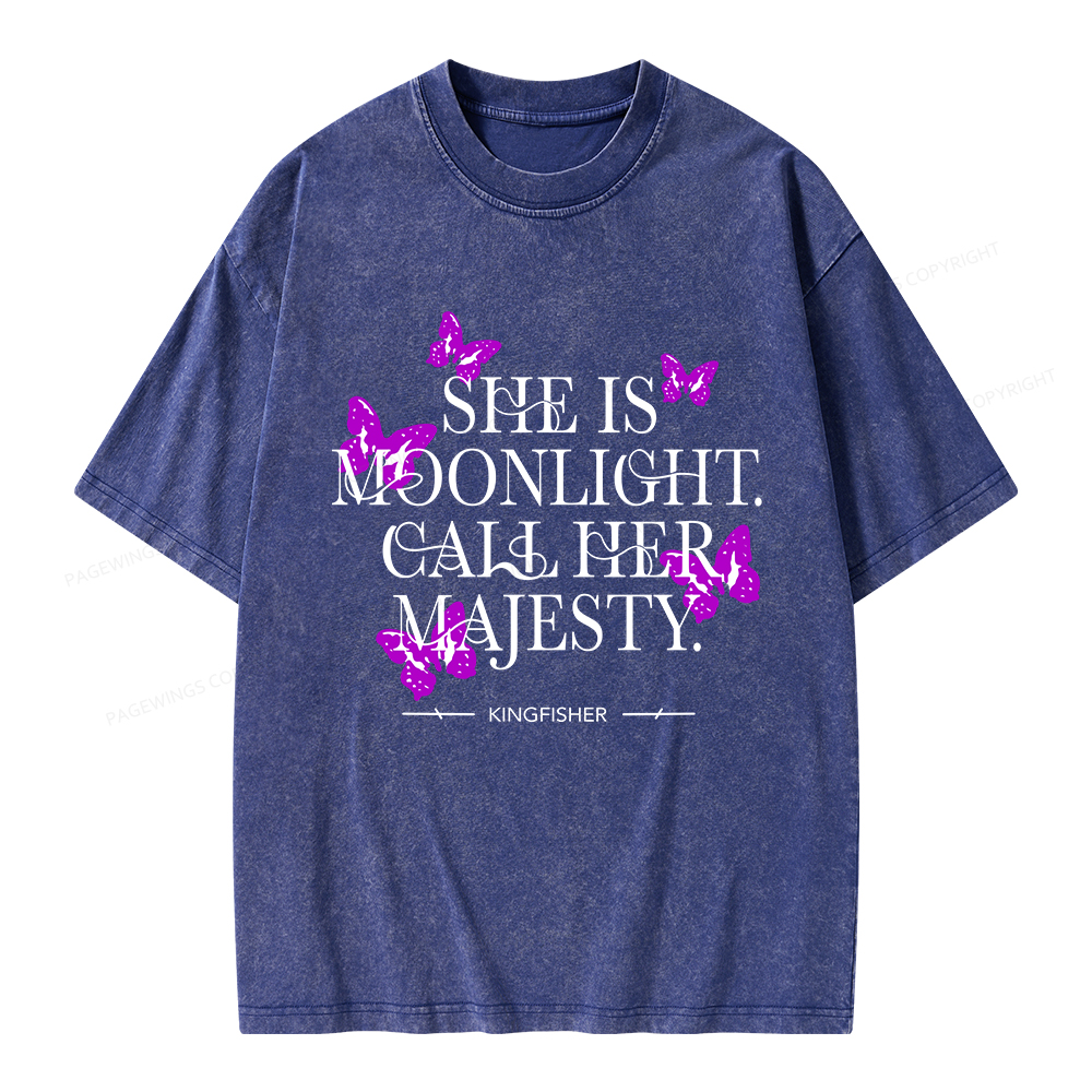 Pagewings She Is Moonlight Unisex Washed T-shirt