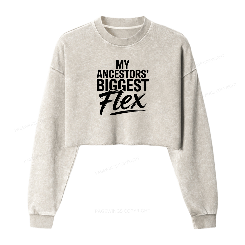 Pagewings Black History Month Washed Crop Sweatshirt