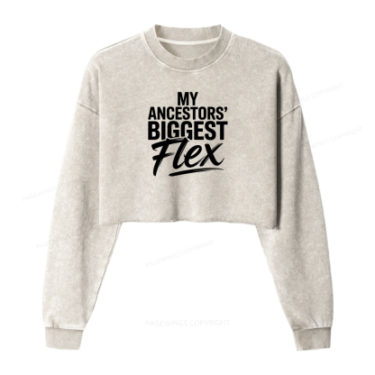 Pagewings Black History Month Washed Crop Sweatshirt