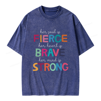 Pagewings Her Soul Is Fierce Unisex Washed T-shirt