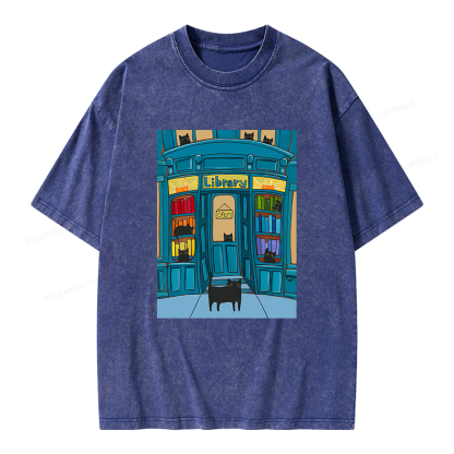 Pagewings Library Unisex Washed T-shirt