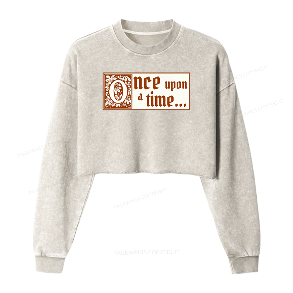 Pagewings Once Upon A Time Washed Crop Sweatshirt