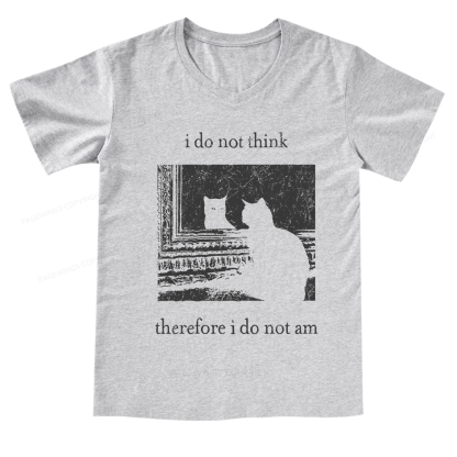 Pagewings I Do Not Think Therefore I Do Not Am V-neck T-shirt
