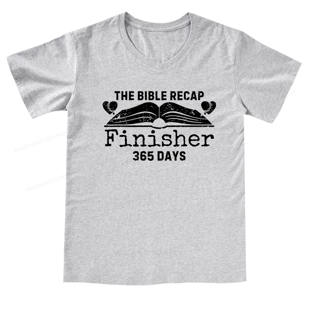 Pagewings The Bible Recap Finisher 365 Days V-neck T-shirt