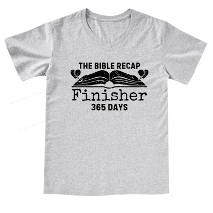 Pagewings The Bible Recap Finisher 365 Days V-neck T-shirt