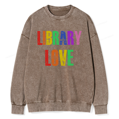Pagewings Rainbow Library Love Washed Sweatshirt