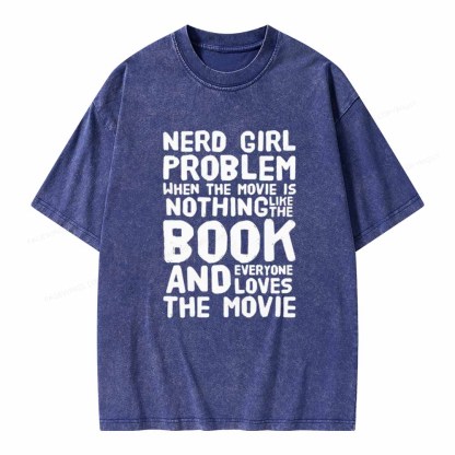 Pagewings NERD GIRL PROBLEM Club Unisex Washed T-shirt