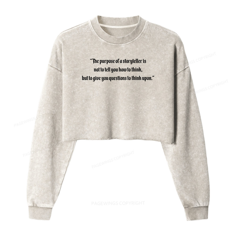Pagewings The Purpose Of A Storyteller Washed Crop Sweatshirt