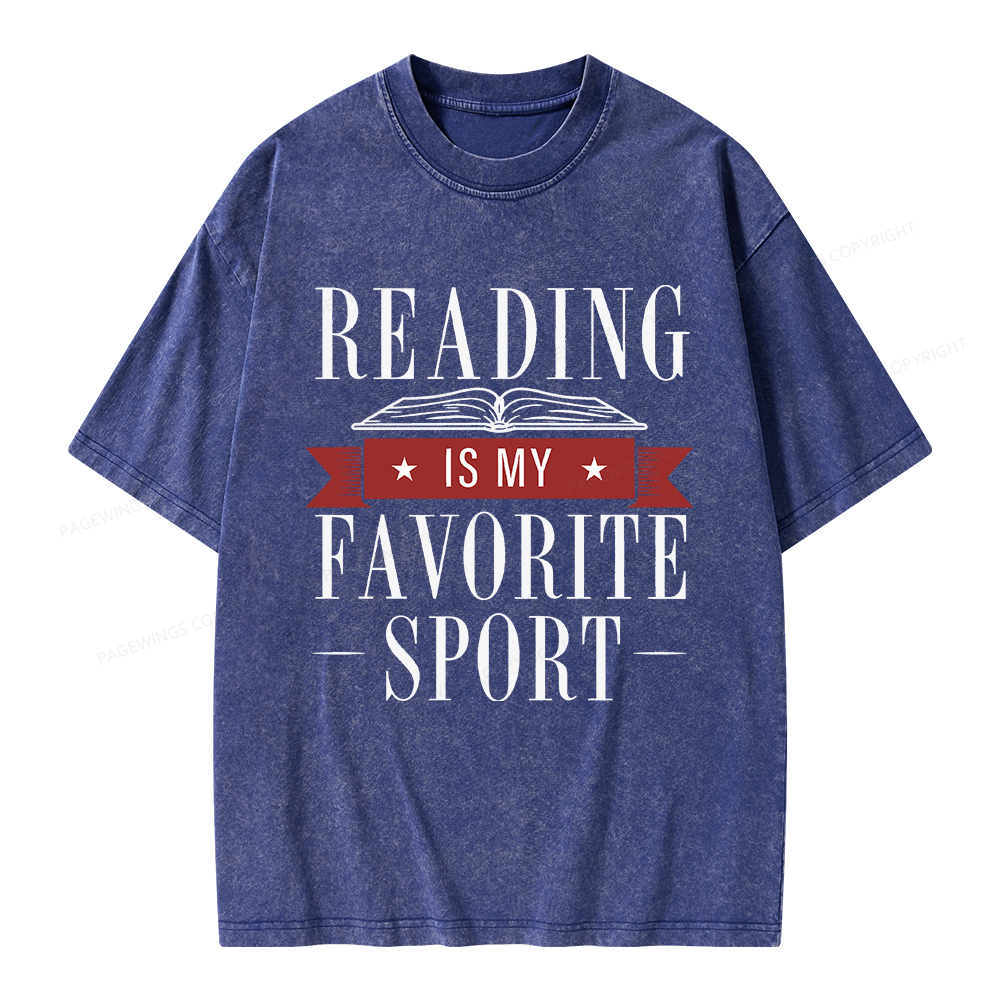 Pagewings Reading Is My Favorite Sport Unisex Washed T-shirt