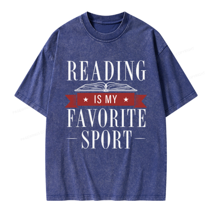 Pagewings Reading Is My Favorite Sport Unisex Washed T-shirt
