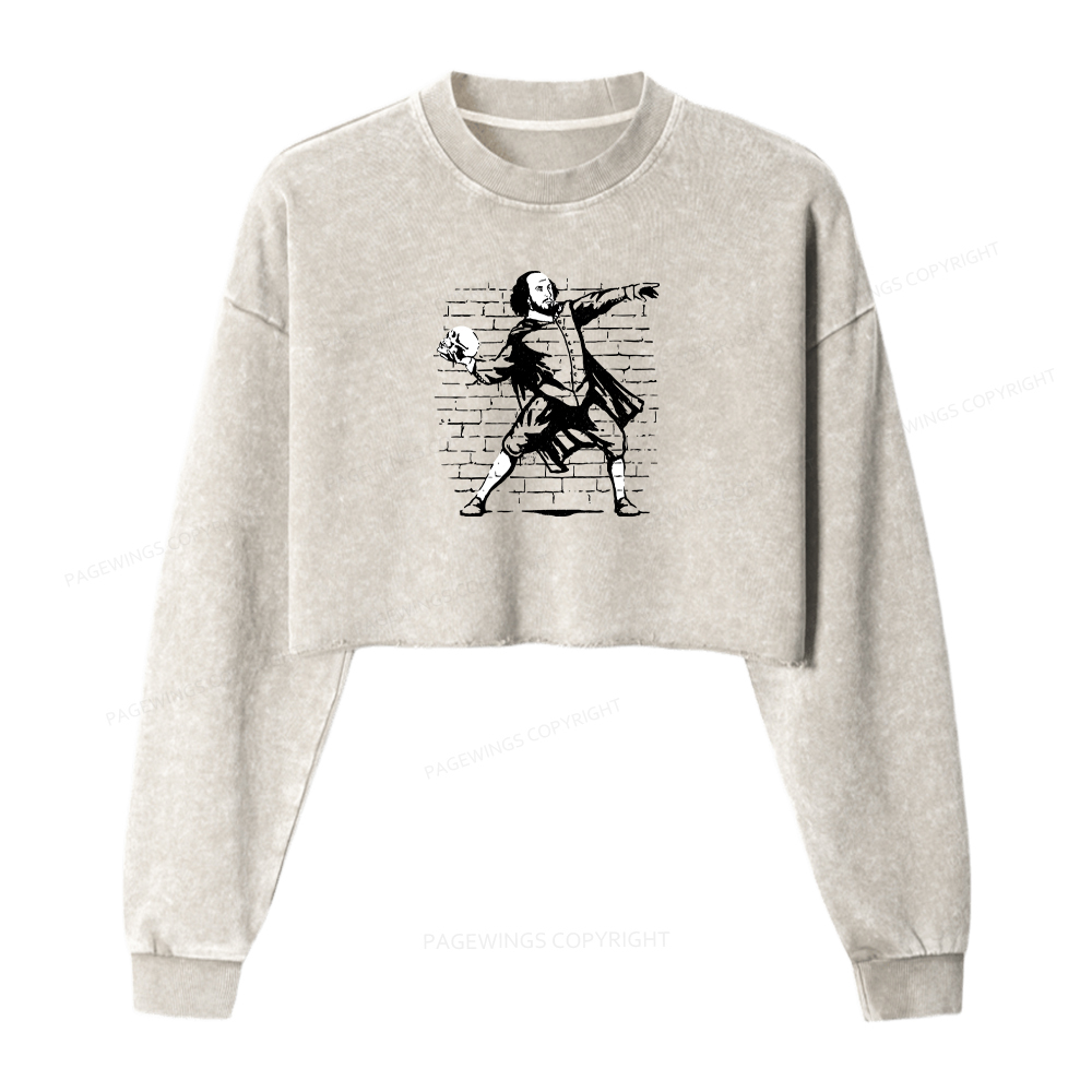Pagewings The Poet Washed Crop Sweatshirt