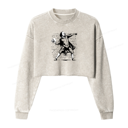 Pagewings The Poet Washed Crop Sweatshirt