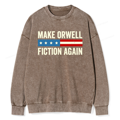 Pagewings Make Orwell Fiction Again Washed Sweatshirt