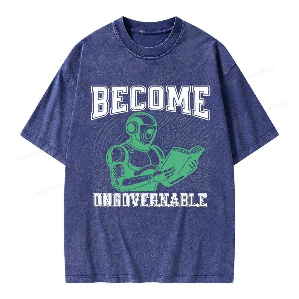 Pagewings Become Ungovernable Unisex Washed T-shirt
