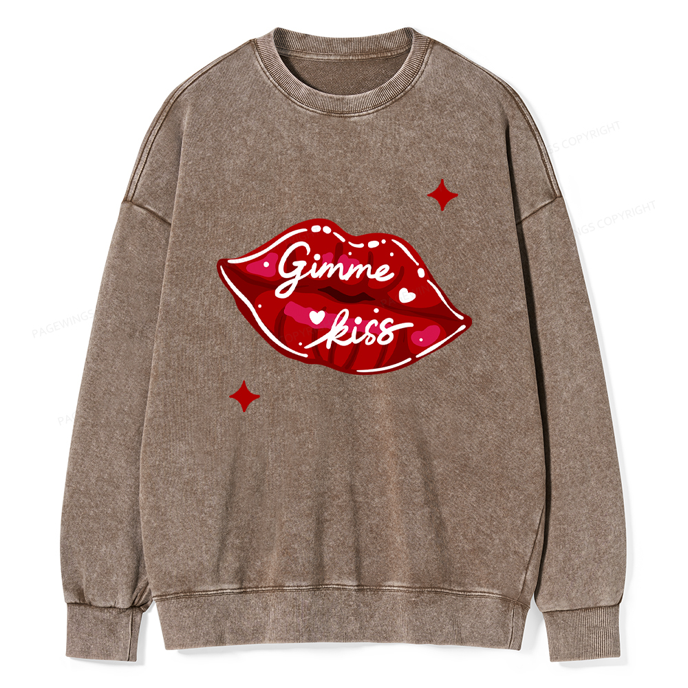 Pagewings Gimme Kiss Washed Sweatshirt