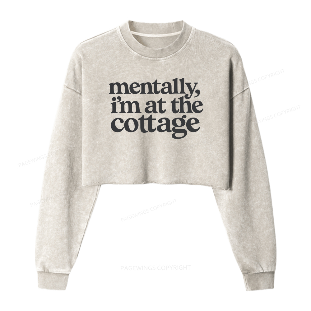 Pagewings At The Cottage Washed Crop Sweatshirt
