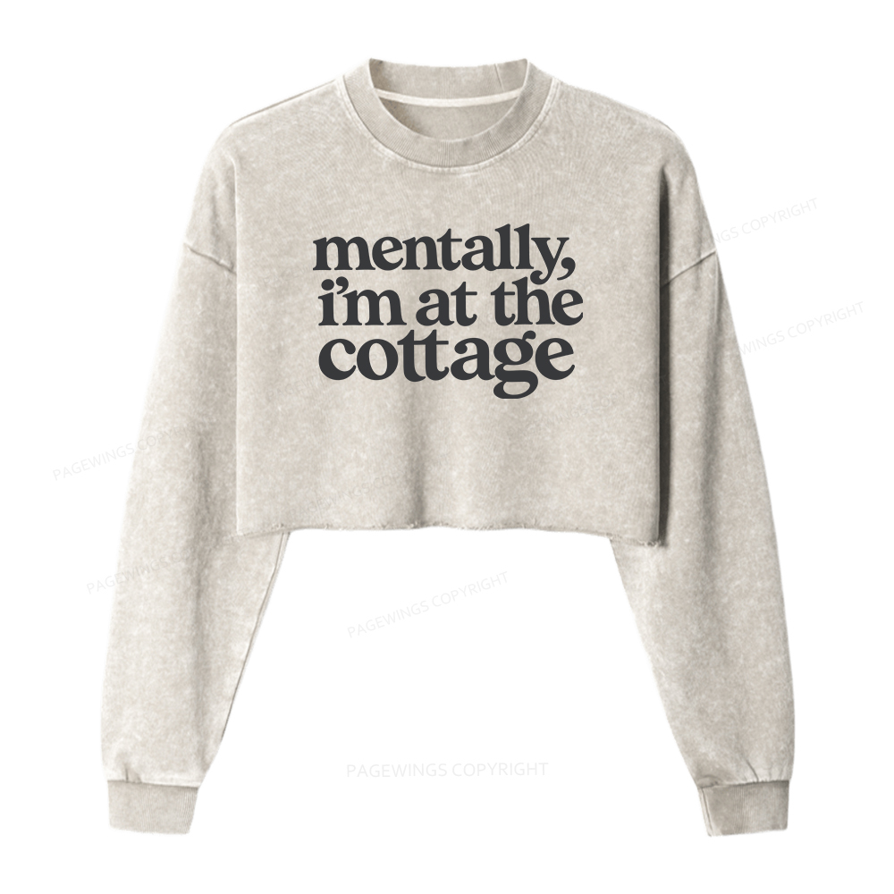 Pagewings At The Cottage Washed Crop Sweatshirt
