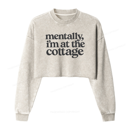 Pagewings At The Cottage Washed Crop Sweatshirt