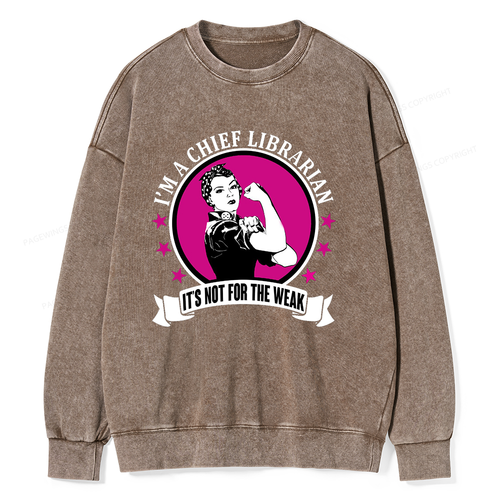 Pagewings Chief Librarian on Women's T-Shirt Unisex Washed Sweatshirt