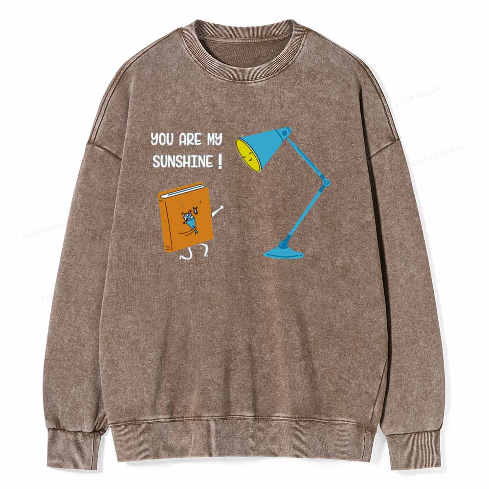 Pagewings You Are My Sunshine book Unisex Washed Sweatshirt