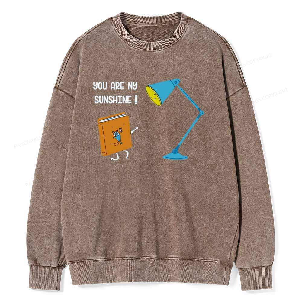 Pagewings You Are My Sunshine book Unisex Washed Sweatshirt