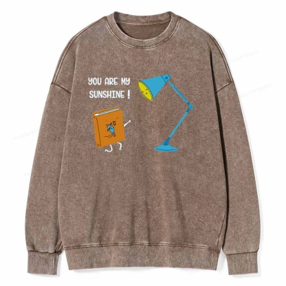 Pagewings You Are My Sunshine book Unisex Washed Sweatshirt