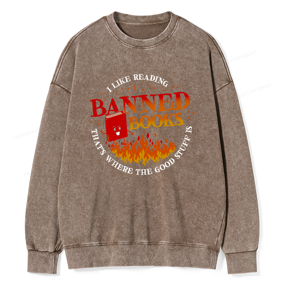 Pagewings Banned Books Washed Sweatshirt