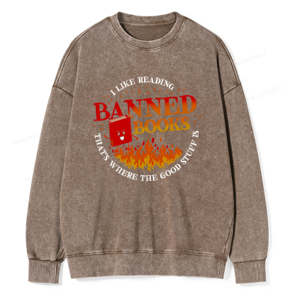 Pagewings Banned Books Washed Sweatshirt