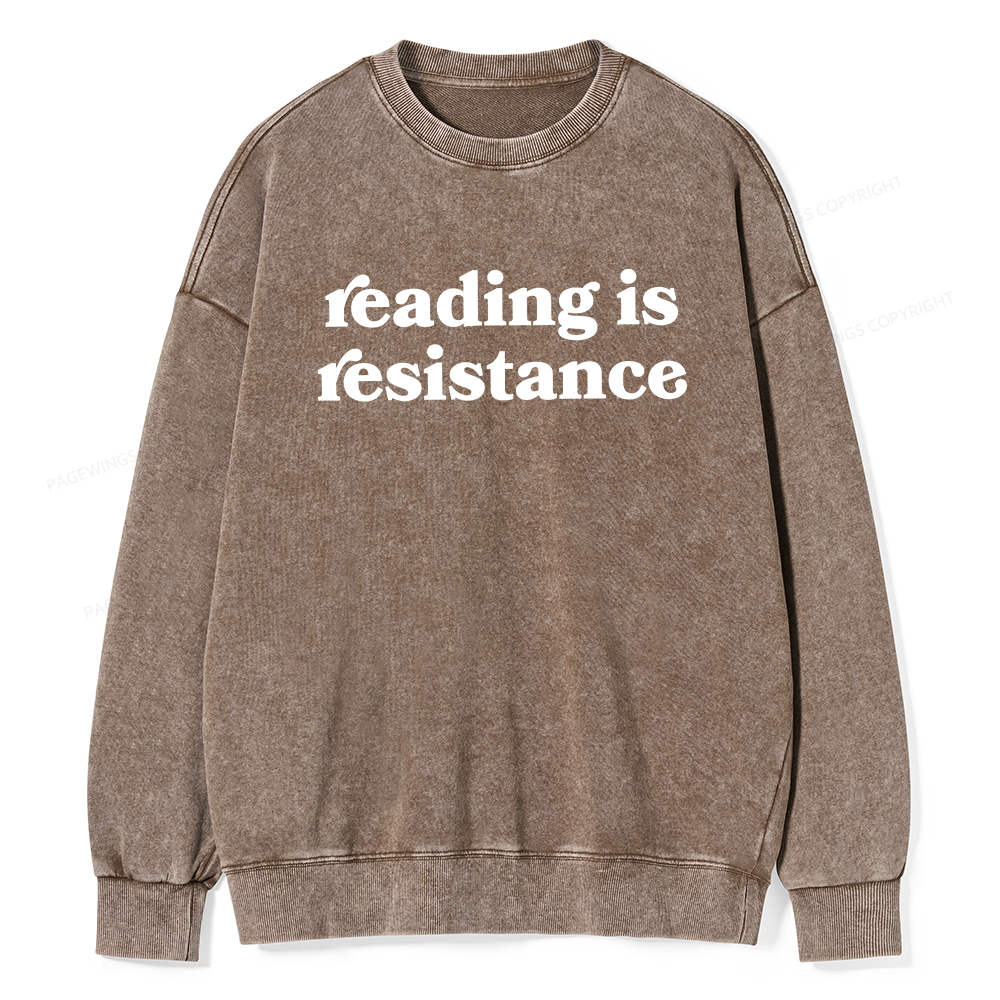 Pagewings Reading Is Resistance Washed Sweatshirt