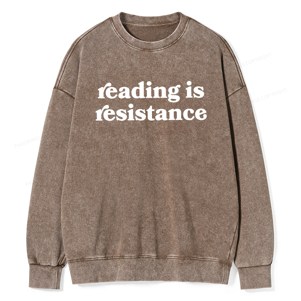 Pagewings Reading Is Resistance Washed Sweatshirt