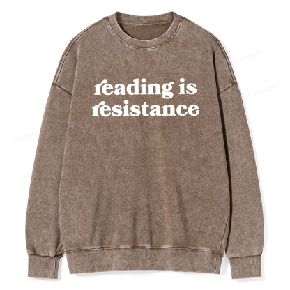 Pagewings Reading Is Resistance Washed Sweatshirt