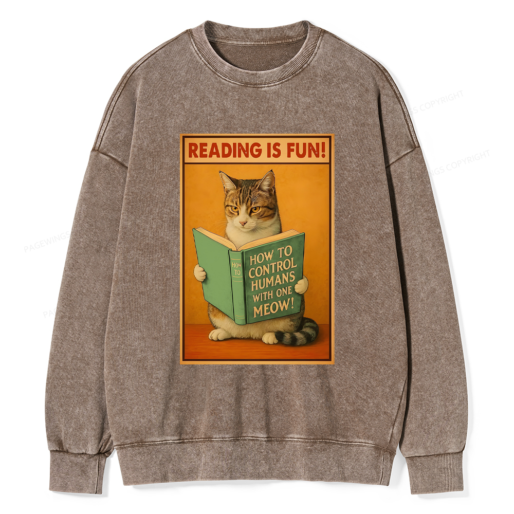 Pagewings Reading Is Fun Washed Sweatshirt
