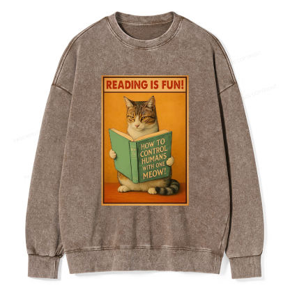 Pagewings Reading Is Fun Washed Sweatshirt