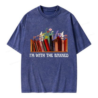 Pagewings I'm With The Banned Unisex Washed T-shirt