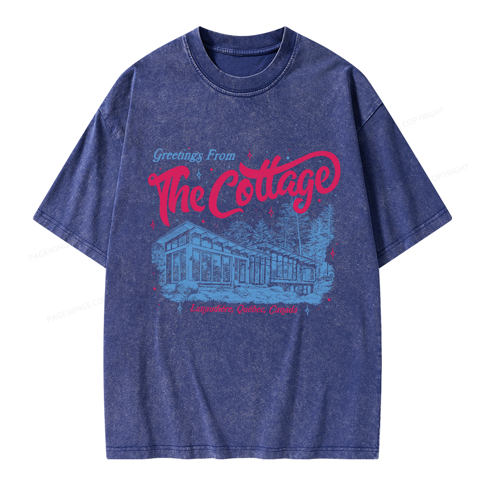 Pagewings Coming To The Cottage Unisex Washed T-shirt