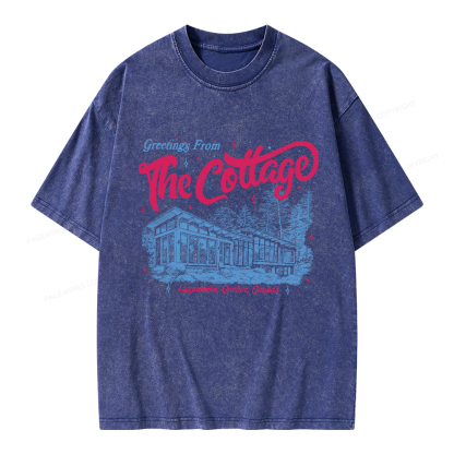 Pagewings Coming To The Cottage Unisex Washed T-shirt