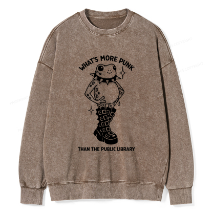 Pagewings What's More Punk Than The Public Library Washed Sweatshirt