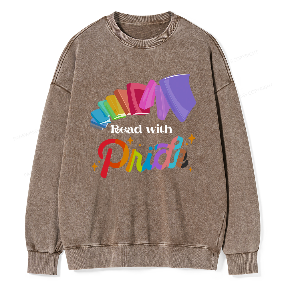 Pagewings Read with Pride Washed Sweatshirt