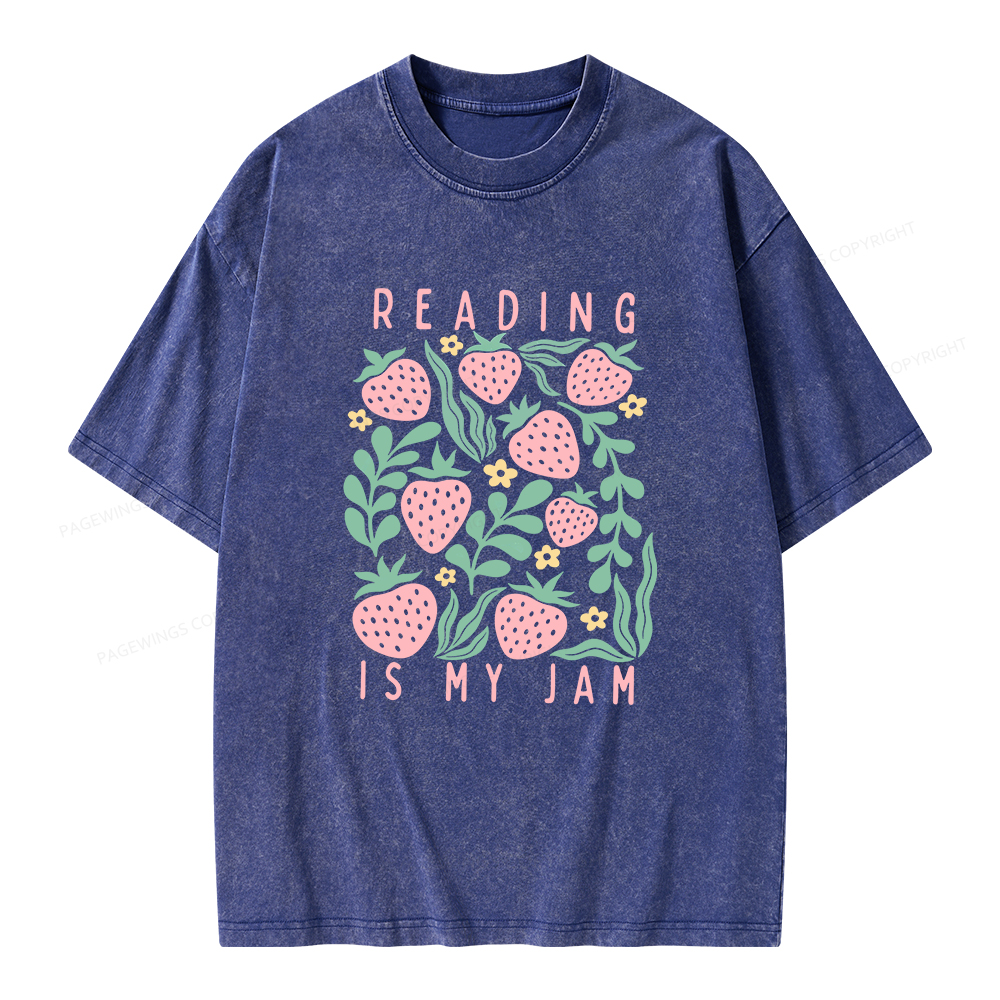 Pagewings Reading Is My Jam Unisex Washed T-shirt