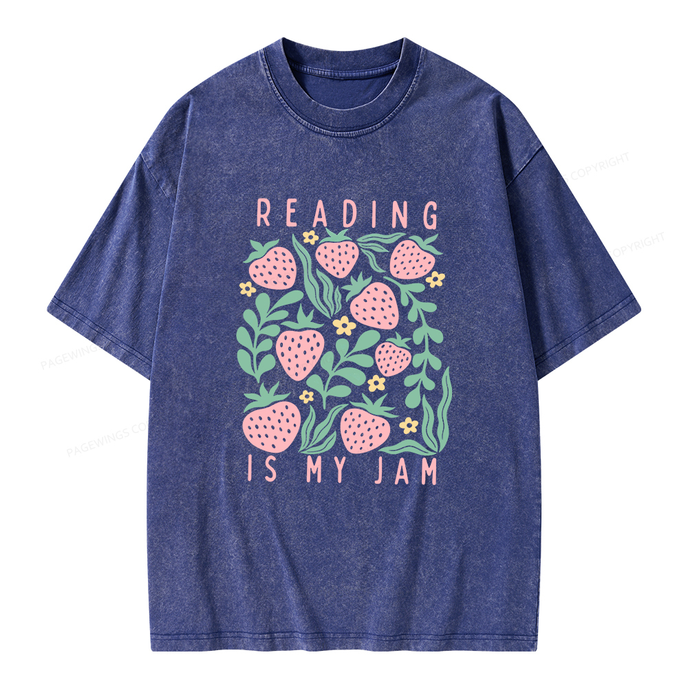 Pagewings Reading Is My Jam Unisex Washed T-shirt