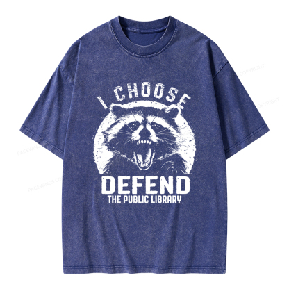 Pagewings I Choose Defend The Public Library Unisex Washed T-shirt