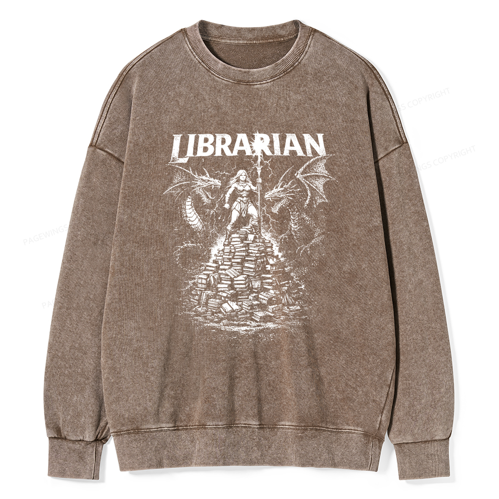 Pagewings Librarian Washed Sweatshirt