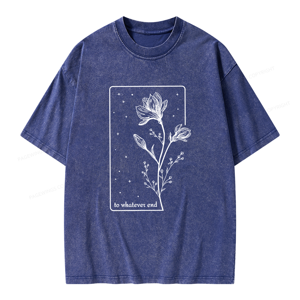 Pagewings To Whatever End Unisex Washed T-shirt