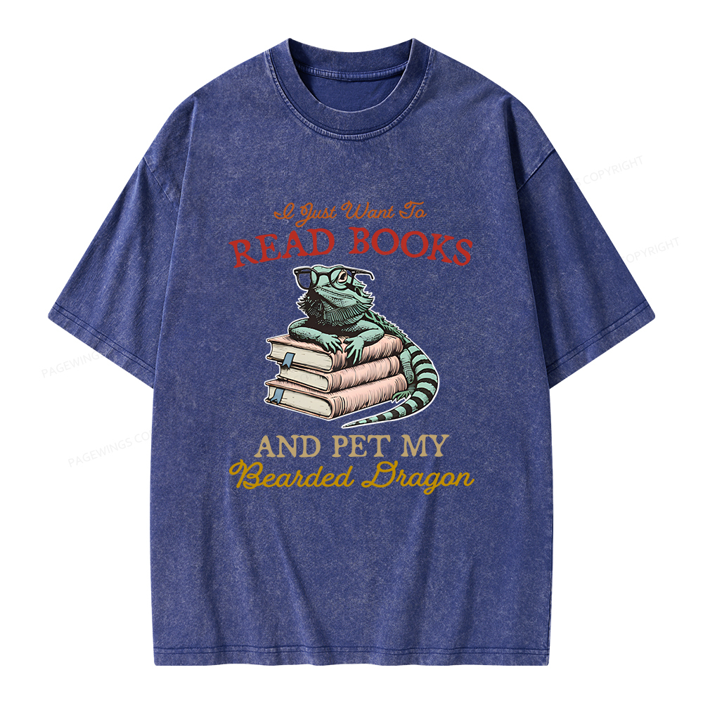 Pagewings I Just Want To Read Books Unisex Washed T-shirt