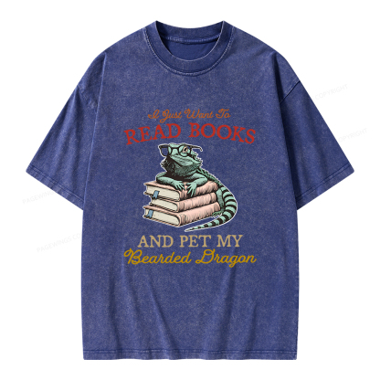 Pagewings I Just Want To Read Books Unisex Washed T-shirt