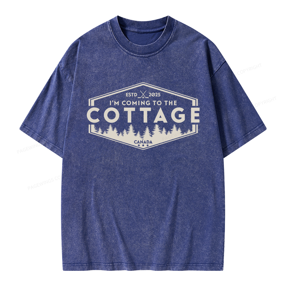 Pagewings Coming To The Cottage Unisex Washed T-shirt